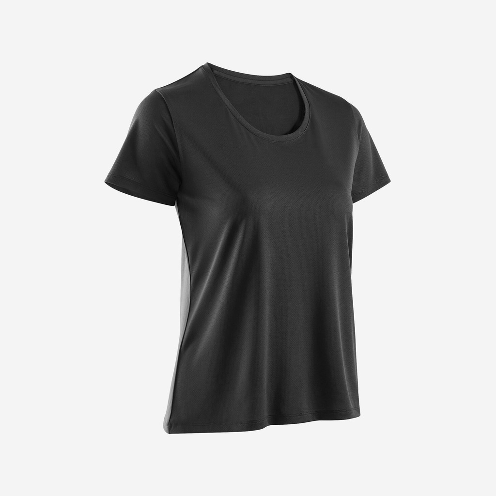 Ảnh Áo thun chạy bộ nữ kiprun 100 đen Decathlon KALENJI mã 8817407 1