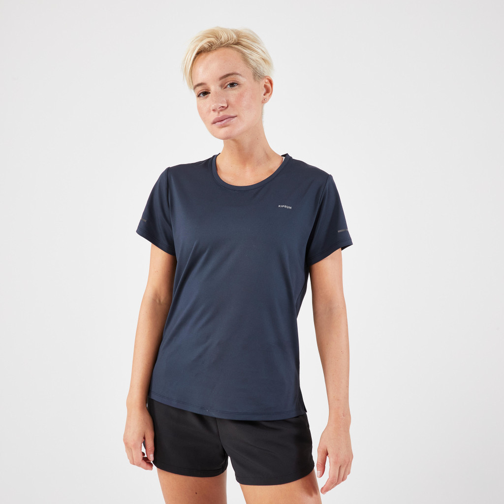 Ảnh Áo thun chạy bộ nữ thoáng khí run dry 500 xanh dương đậm Decathlon KIPRUN mã 8831477 4