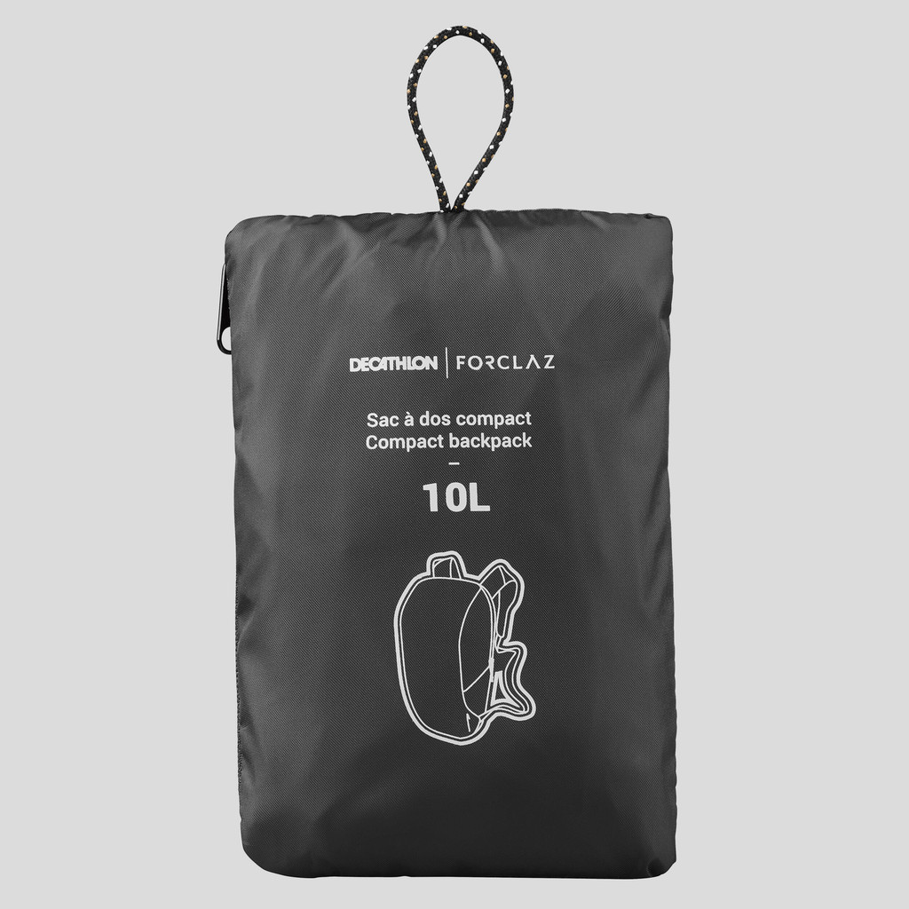 Ảnh Balo du lịch 10l gấp gọn travel 100 đen Decathlon FORCLAZ mã 8560403 3