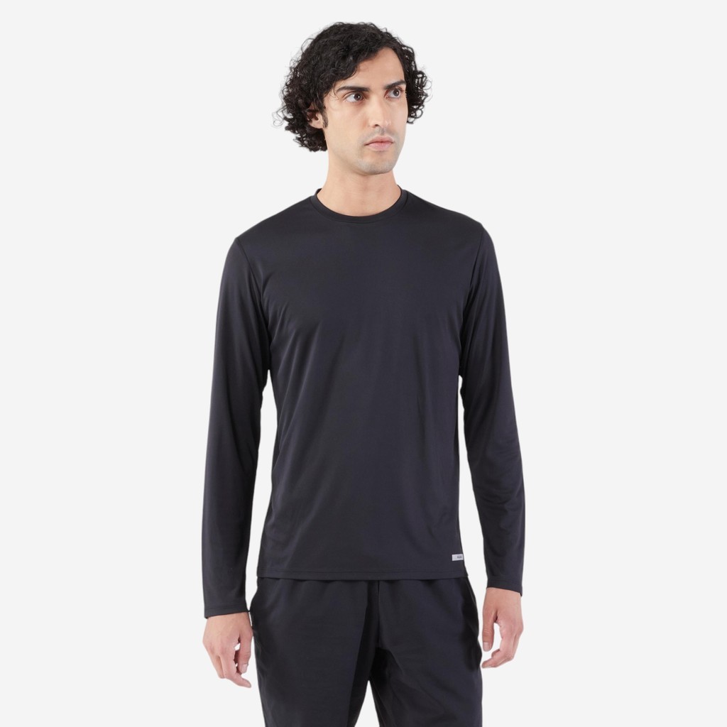 Ảnh Áo thun chạy bộ nam chống tia UV Run Dry 500 đen Decathlon KIPRUN 8817439 1