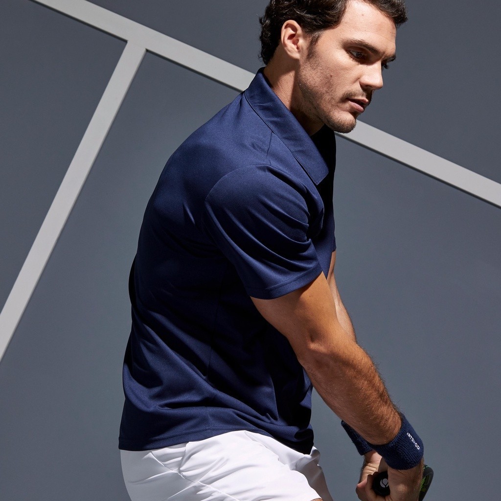 Ảnh Áo thun polo chơi tennis, cầu lông, bóng bàn, pickleball dry 100 DECATHLON cho nam 2