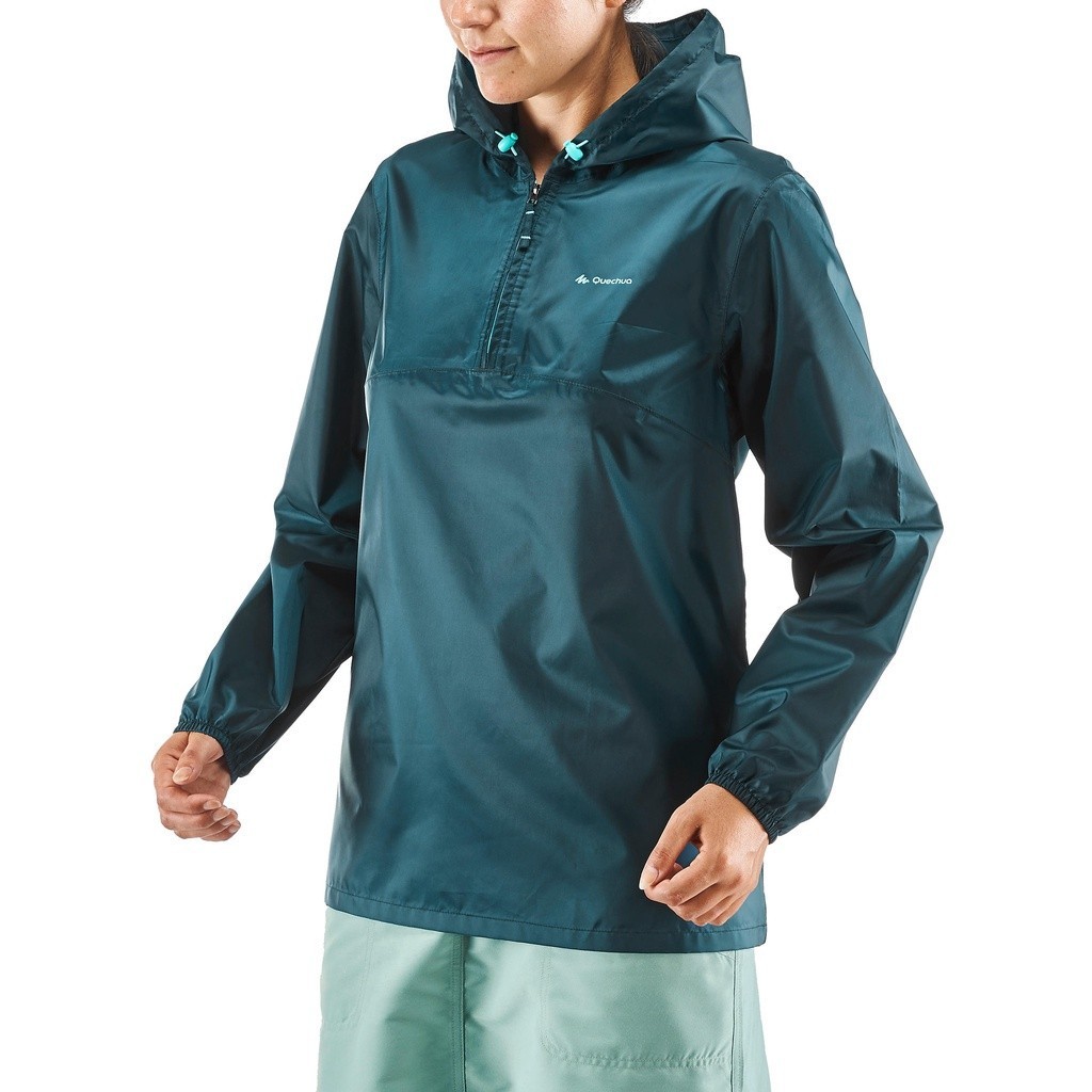 Ảnh Áo mưa, áo khoác chống thấm nh100 raincut zip nữ DECATHLON màu ngọc lam mã sản phẩm 8549506 3