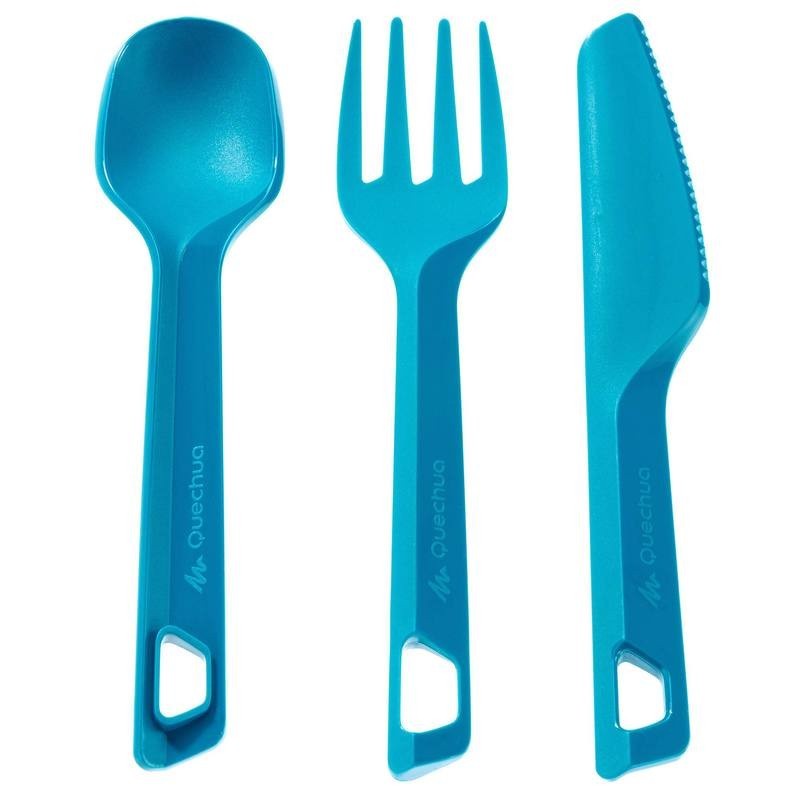 Ảnh Bộ 3 dao muỗng nĩa nhựa DECATHLON quechua cho cắm trại leo núi dã ngoại màu xanh dương mã 8386030 1
