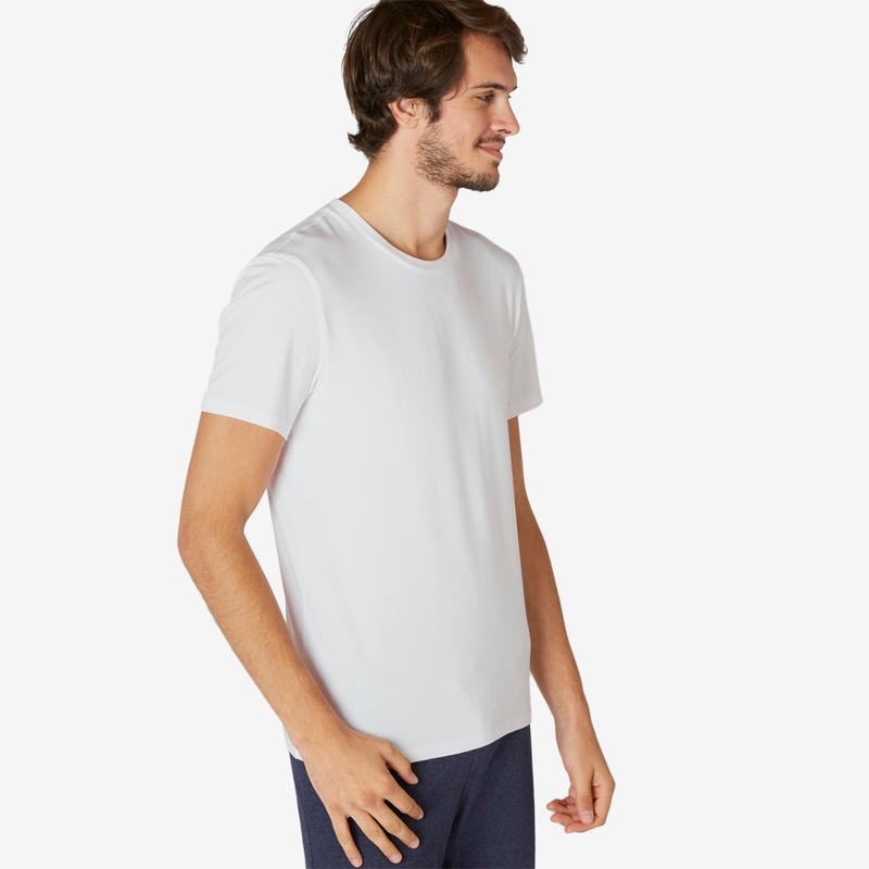 Ảnh Áo thun thể thao ôm sát tập gym & pilate 500 cho nam DECATHLON nyamba trắng mã sản phẩm 8543991 1