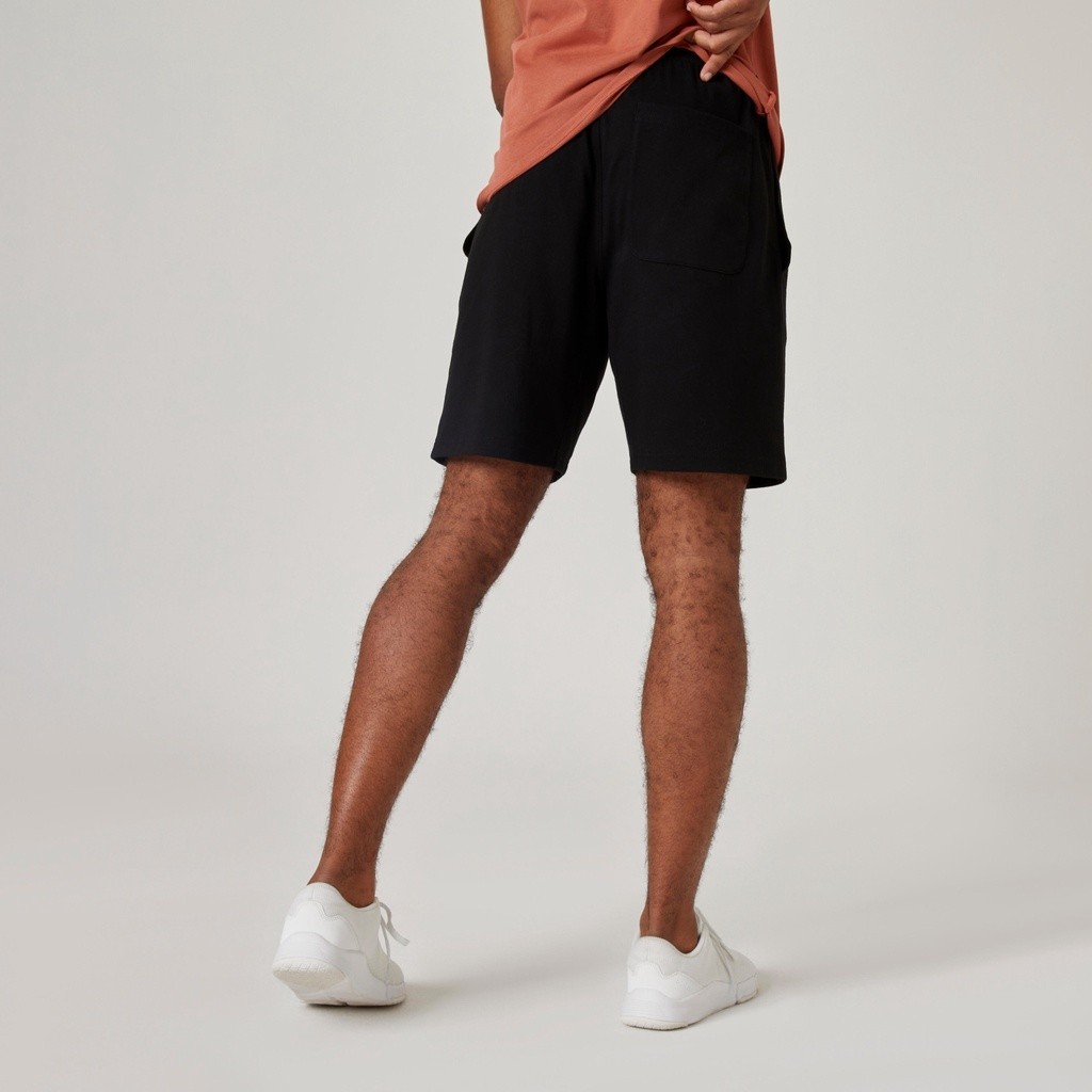 Ảnh Quần short tập fitness nam bằng cotton màu đen DECATHLON DOMYOS nyamba 8645058 3