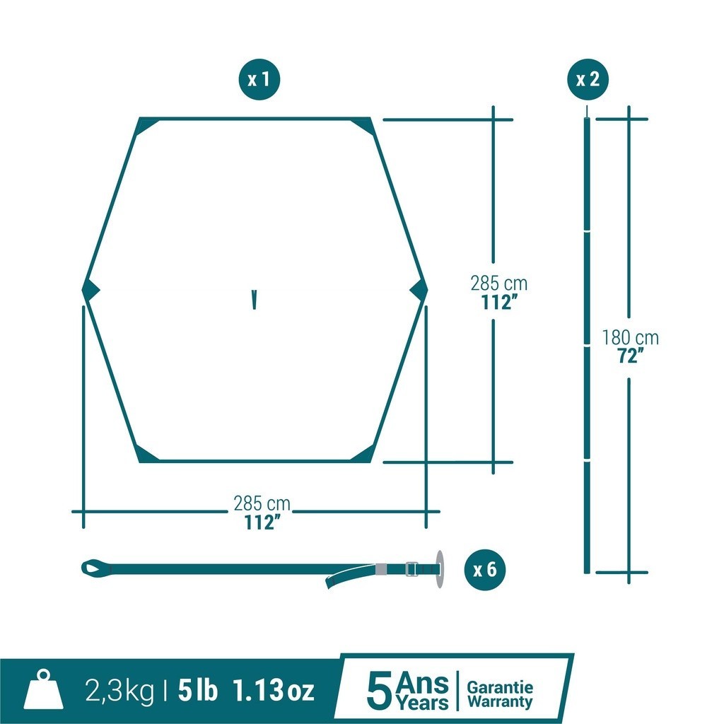 Ảnh Bạt che cắm trại đa năng fresh DECATHLON quechua mã sản phẩm 8572388 1