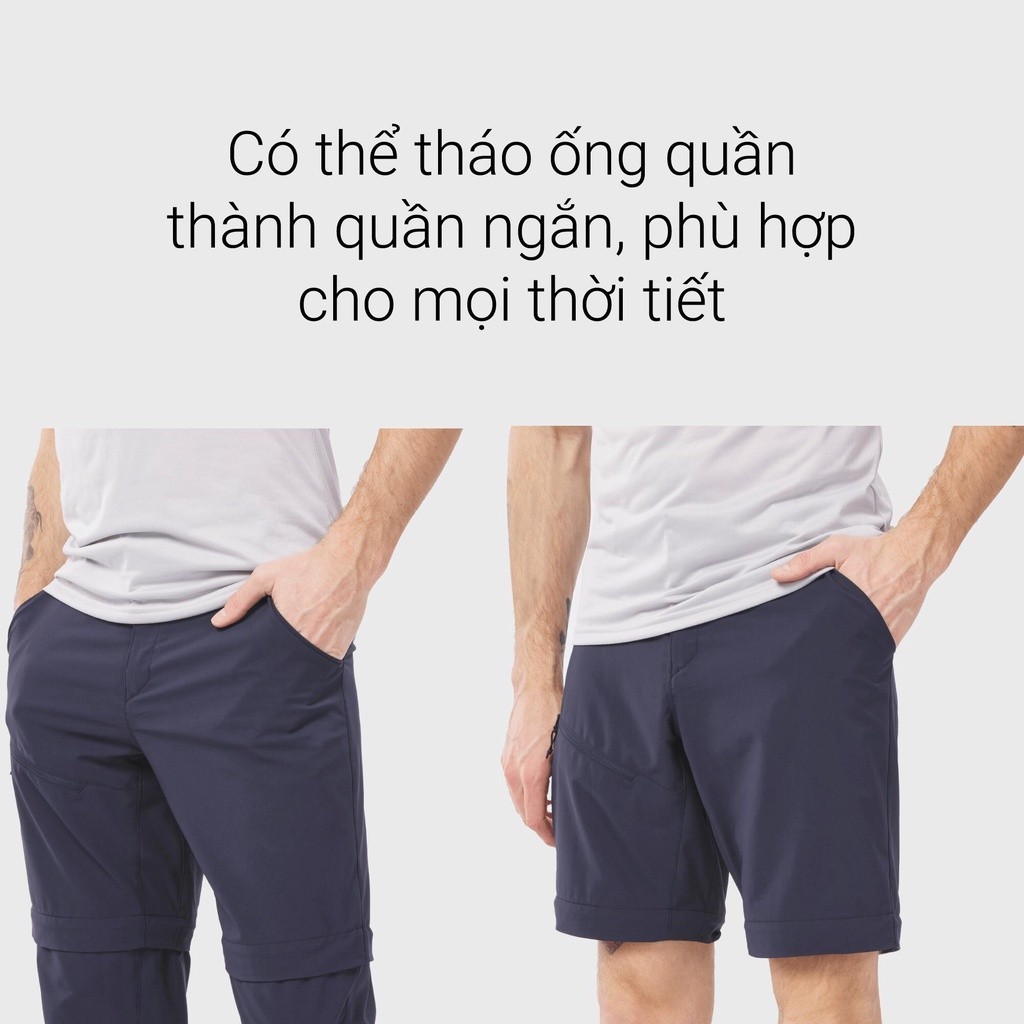 Ảnh Quần leo núi dã ngoại tháo ống mh150 cho nam xanh đậm quechua mã 8652204 1