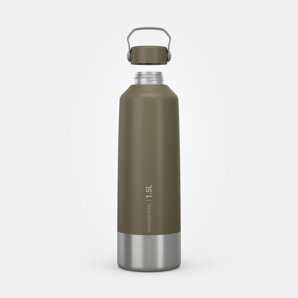 Ảnh Bình nước thép không gỉ mh100 1,5l kaki quechua mã 8612485 1