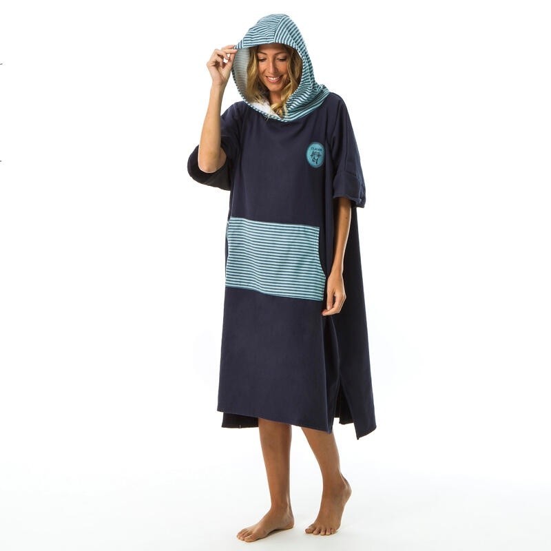 Ảnh Áo poncho lướt sóng 500 print cho người lớn họa tiết cá olaian mã 8613157 2