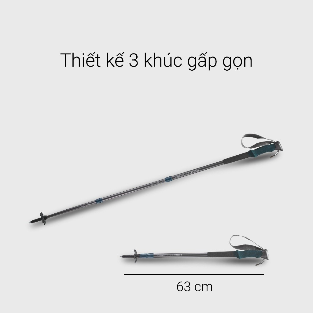Ảnh Gậy leo núi dã ngoại chống sốc forclaz 500 xám xanh dương DECATHLON forclaz mã 8379457 1