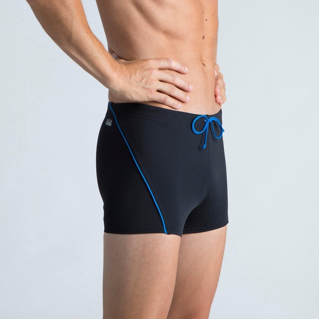 Ảnh Quần bơi boxer 100 plus cho nam đen xanh dương DECATHLON NABAIJI mã 8647088 1