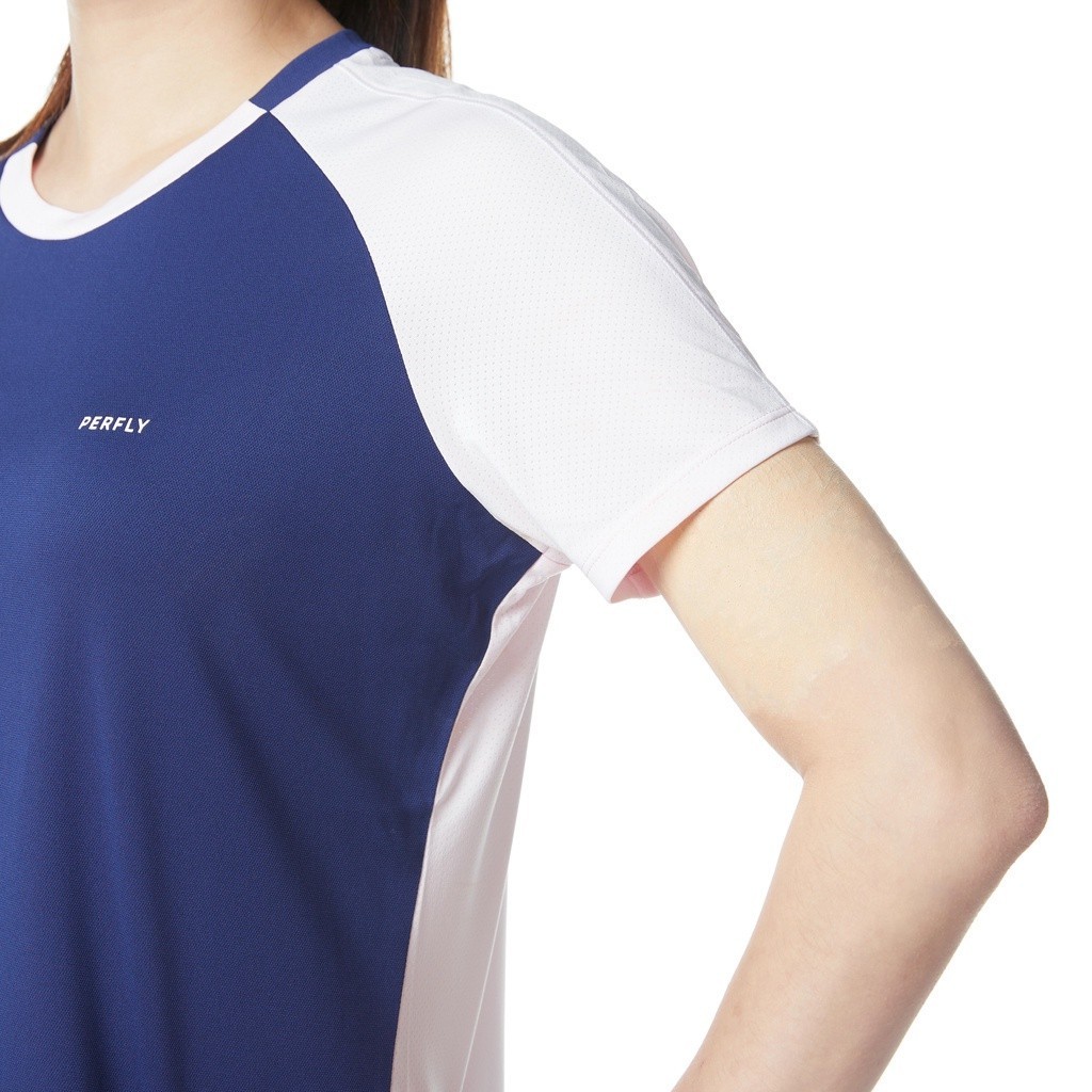 Ảnh Áo thun cầu lông thông thoáng 530 cho nữ xanh dương hồng DECATHLON perfly mã 8650145 4