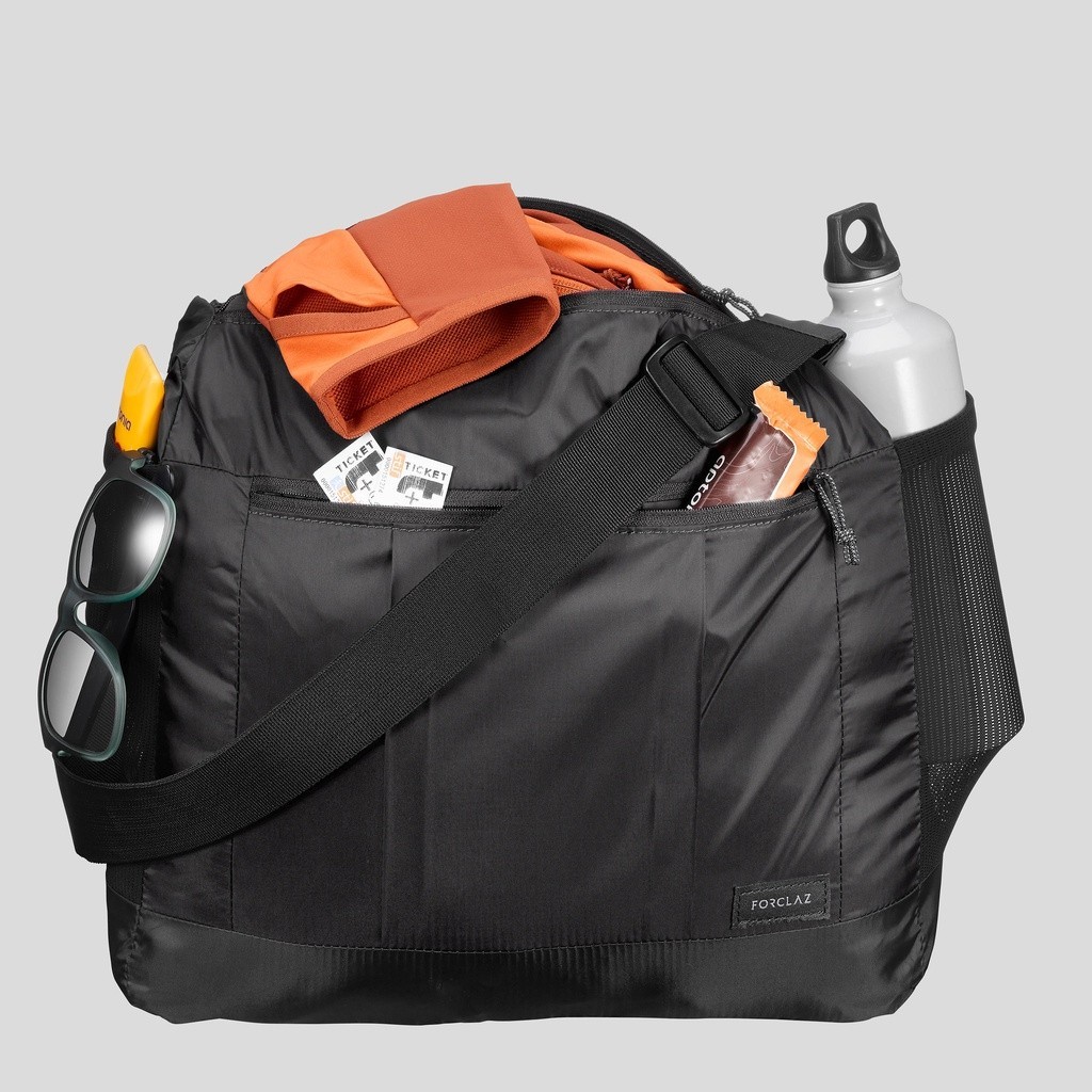 Ảnh Túi đeo chéo du lịch gấp gọn 15l travel 100 đen DECATHLON forclaz mã 8560413 1