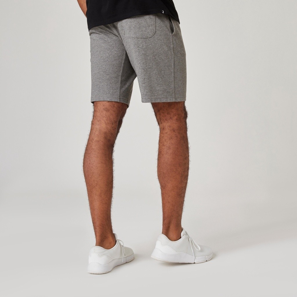 Ảnh Quần short tập fitness cotton 500 cho nam xám DECATHLON DOMYOS mã 8645059 1