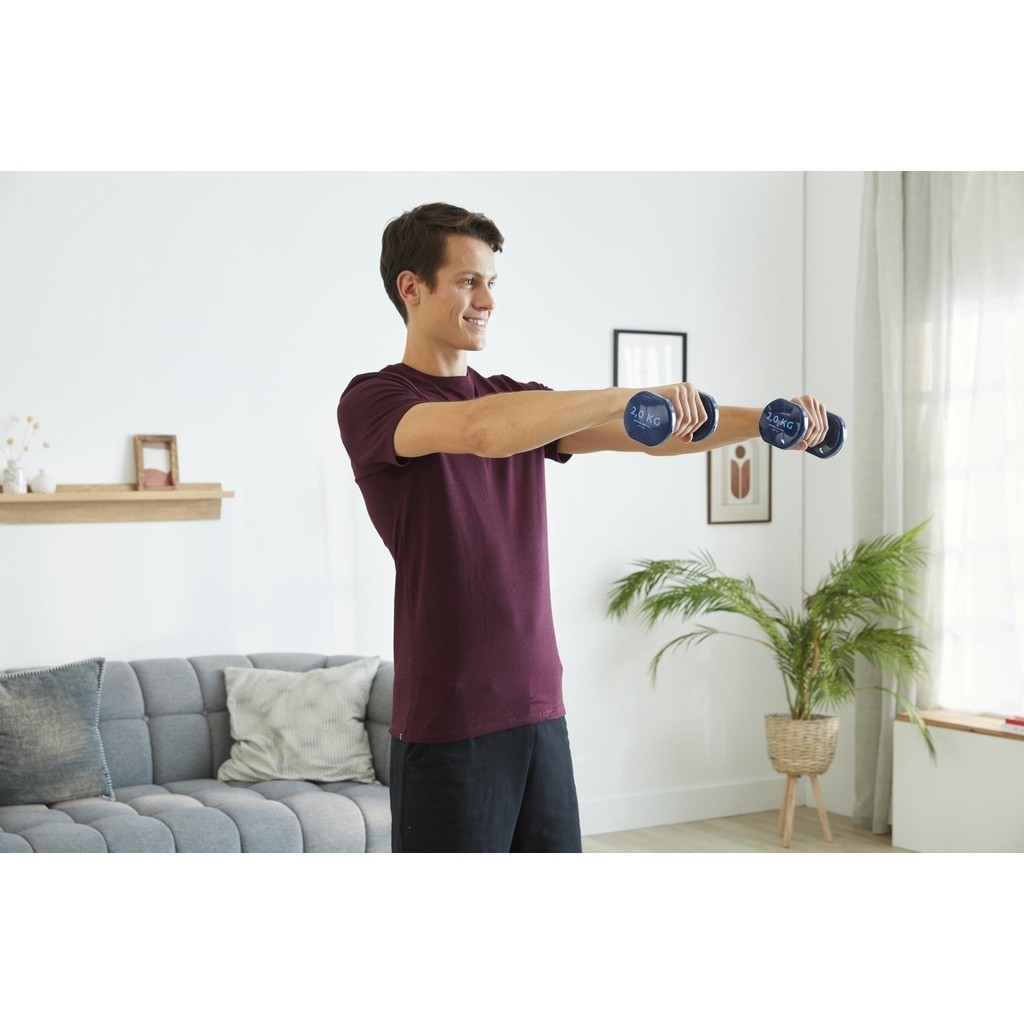 Ảnh Bộ 2 tạ cầm tay 2 kg xanh dương đậm DECATHLON DOMYOS mã 8336573 2