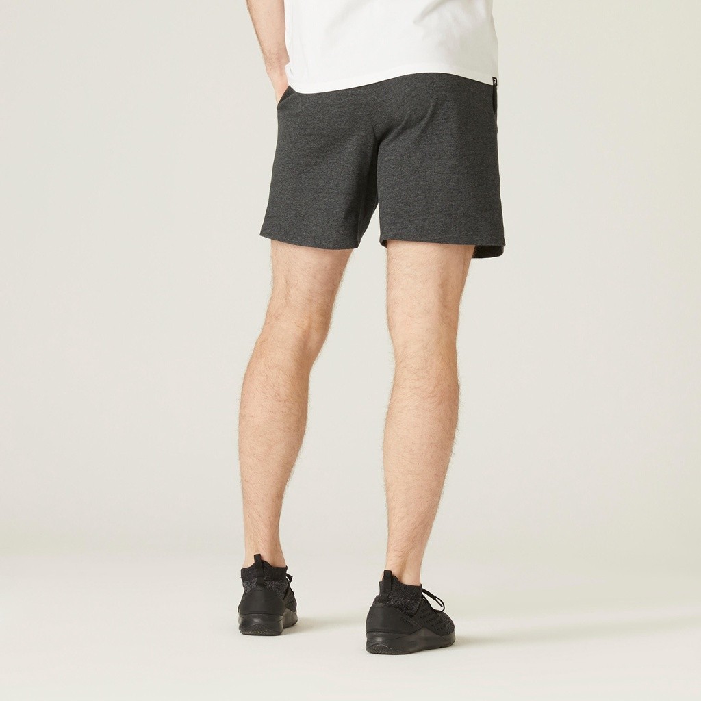 Ảnh Quần short tập fitness 100 cho nam xám đậm DECATHLON DOMYOS mã 8601427 1