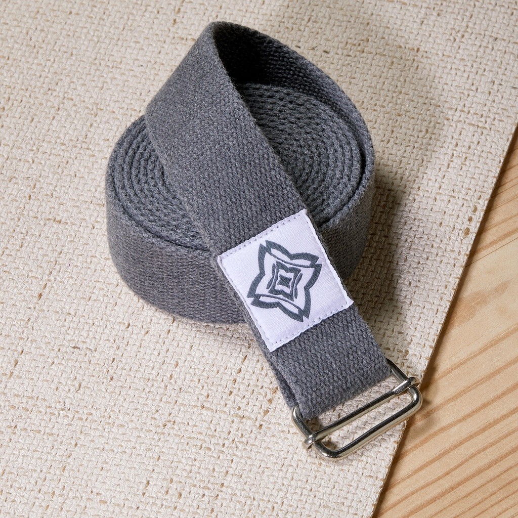 Ảnh Dây đai cotton hữu cơ tập yoga xám DECATHLON kimjaly mã 8502978 1