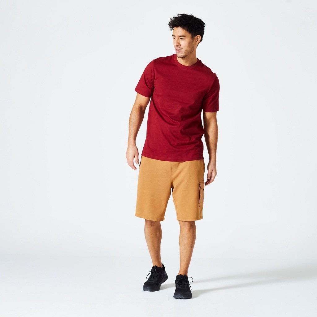 Ảnh Áo thun tập fitness essentials 500 cho nam đỏ rượu DECATHLON DOMYOS mã 8773500 3