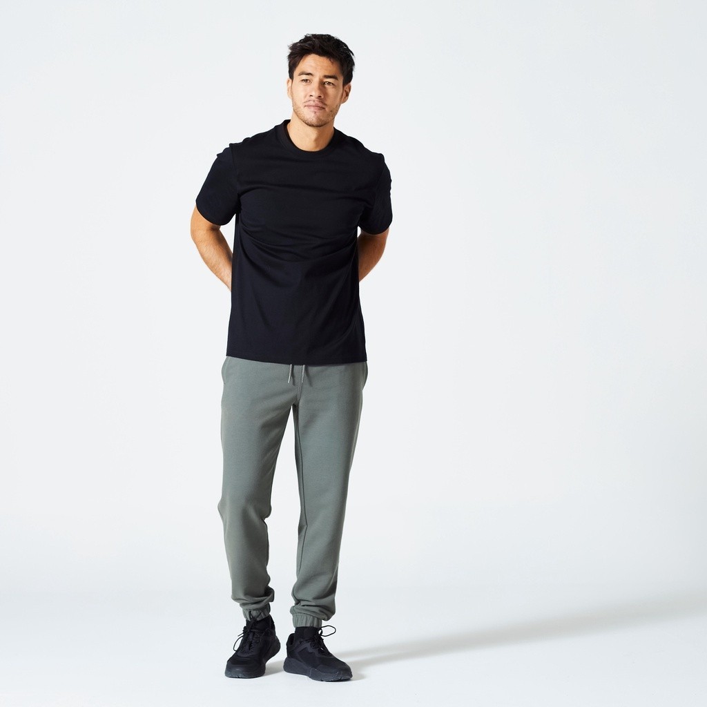 Ảnh Áo thun tập fitness essentials 500 cho nam đen DECATHLON DOMYOS mã 8773497 2