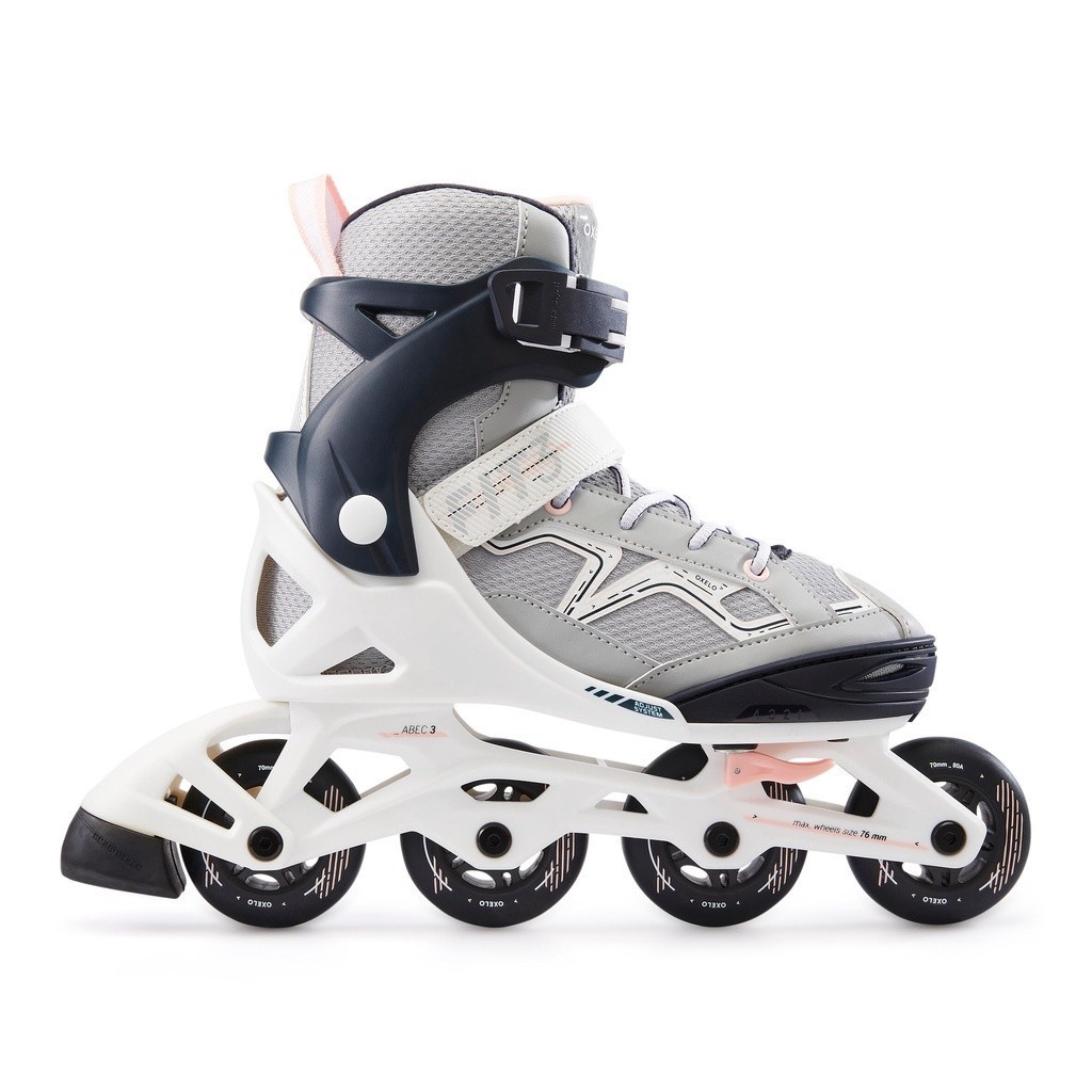 Ảnh Giày patin 1 hàng fit3 cho trẻ em xám DECATHLON oxelo mã 8580560 1