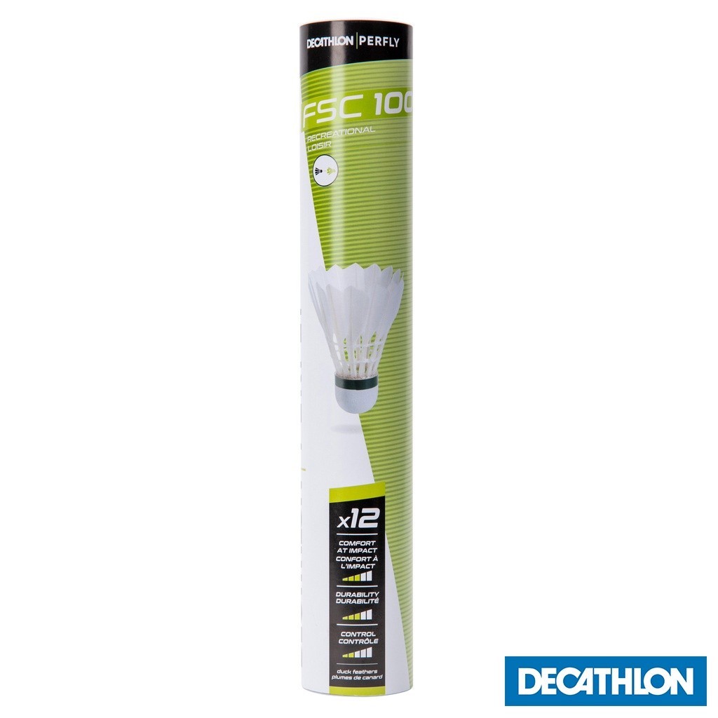 Ảnh Hộp 12 quả cầu lông bằng lông vũ fsc 100 DECATHLON perfly mã 8373140 1