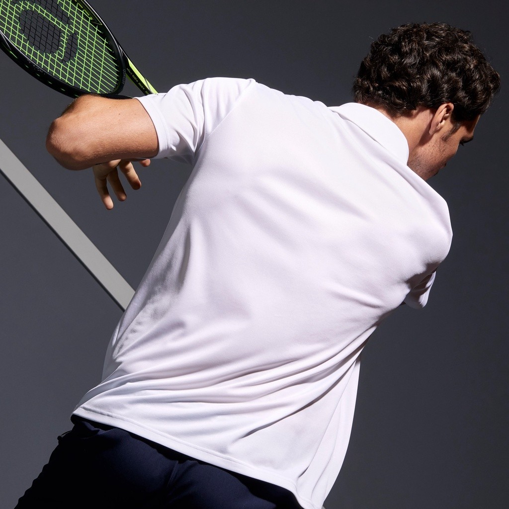 Ảnh Áo polo chơi tennis, cầu lông, bóng bàn, pickleball dry 100 cho nam trắng DECATHLON artengo mã 8336028 4