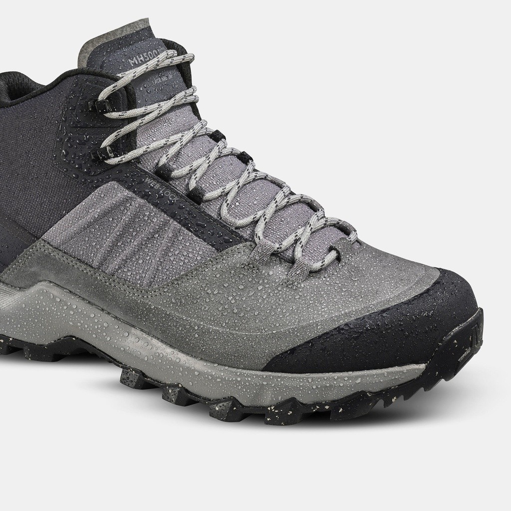 Ảnh Giày leo núi dã ngoại chống thấm nước mh500 cho nam xám DECATHLON quechua mã 8618769 3