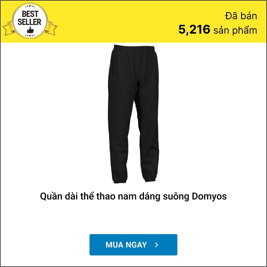 Ảnh Quần tập gym 120 cho nam Đen DECATHLON DOMYOS mã 8569366 1