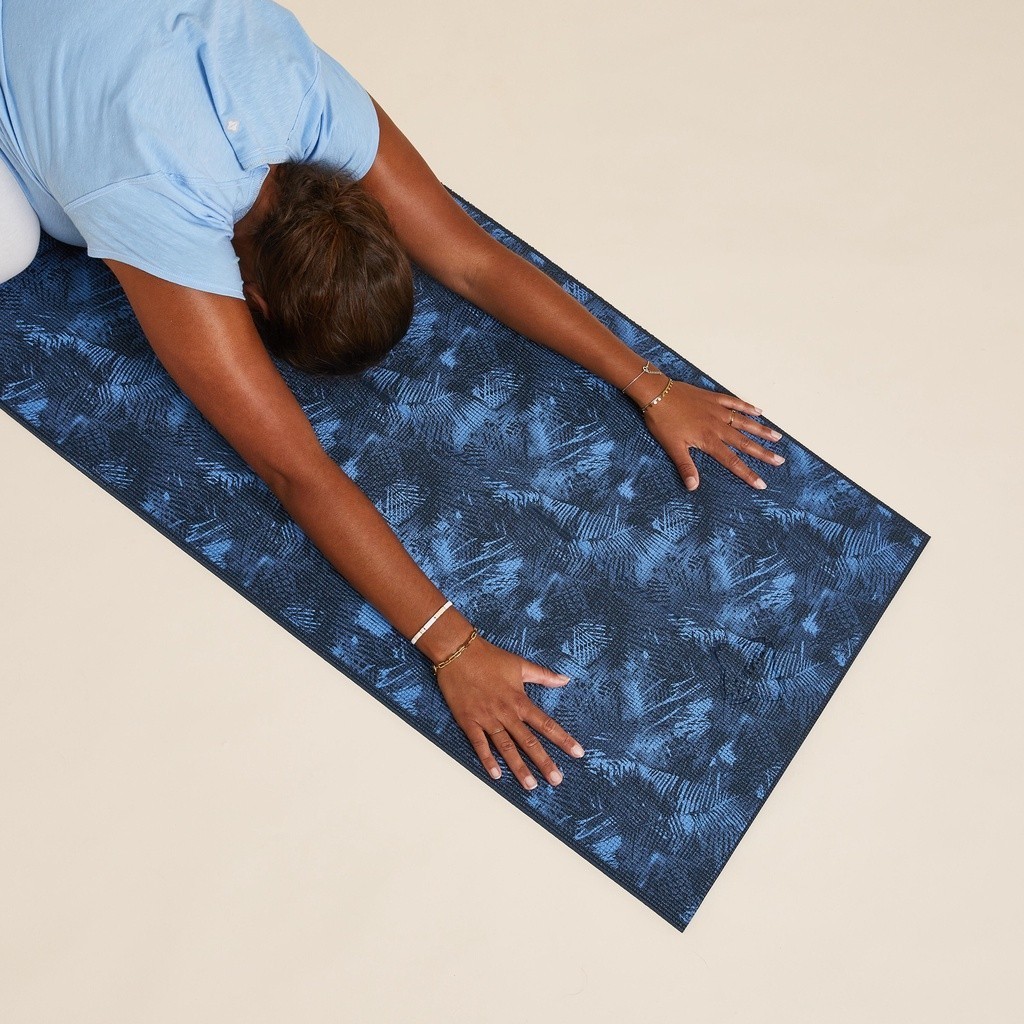 Ảnh Thảm yoga thoải mái comfort 8 mm xanh dương họa tiết DECATHLON kimjaly mã 8665059 1