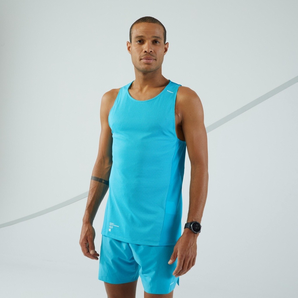 Ảnh Áo thun không tay chạy bộ KIPRUN LIGHT cho nam DECATHLON Xanh dương 1