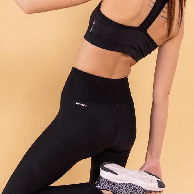 Ảnh Quần legging lưng cao cho nữ DECATHLON DOMYOS tập fitness màu đen mã 8643703 3