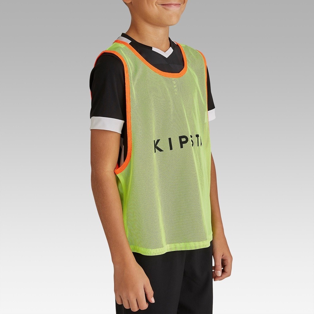 Ảnh Áo bib thể thao tập luyện cho trẻ em  DECATHLON kipsta 2 màu vàng, cam và xanh 3