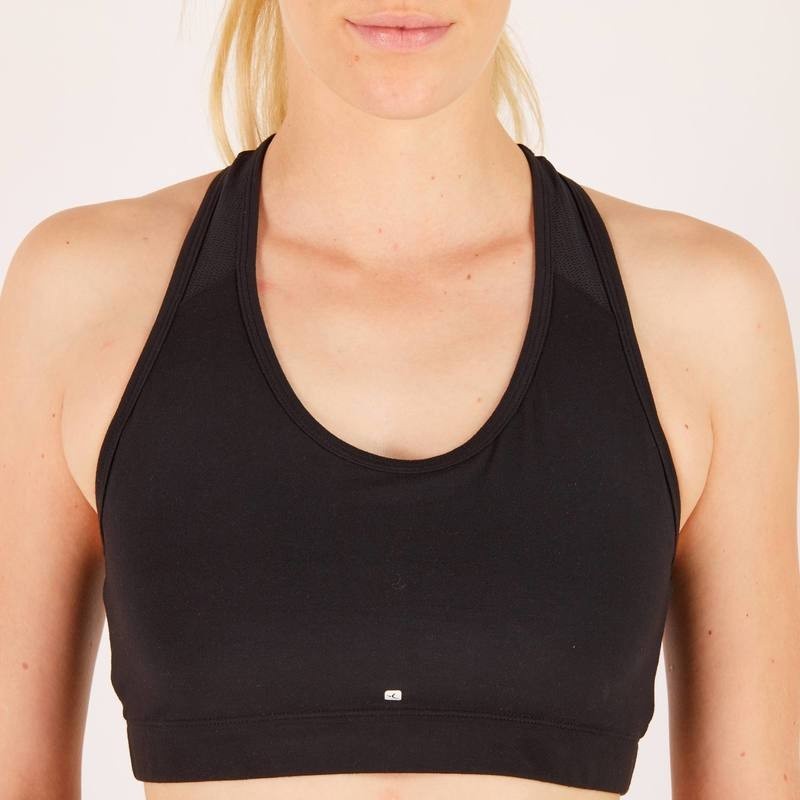 Ảnh Áo bra thể thao tập cardio fitness 100 cho nữ đen DECATHLON DOMYOS mã 8503299 2