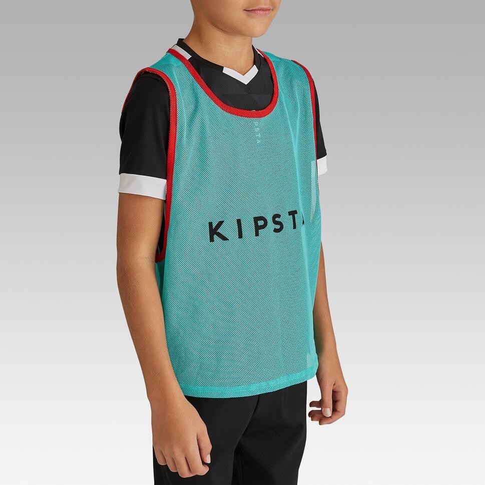 Ảnh Áo bib thể thao tập luyện cho trẻ em  DECATHLON kipsta 2 màu vàng, cam và xanh 2
