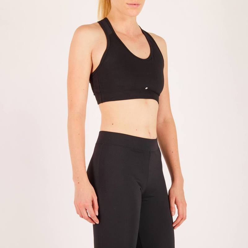 Ảnh Áo bra thể thao tập cardio fitness 100 cho nữ đen DECATHLON DOMYOS mã 8503299 4