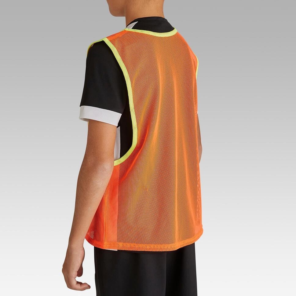 Ảnh Áo bib thể thao tập luyện cho trẻ em  DECATHLON kipsta 2 màu vàng, cam và xanh 1