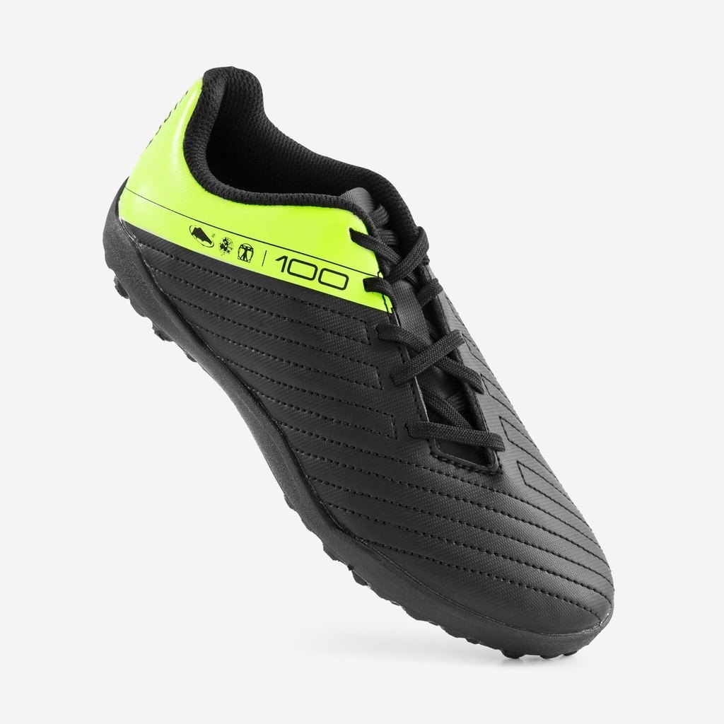 Ảnh Giày đá bóng agility 100 cho trẻ em đen neon DECATHLON kipsta mã 8766041 3