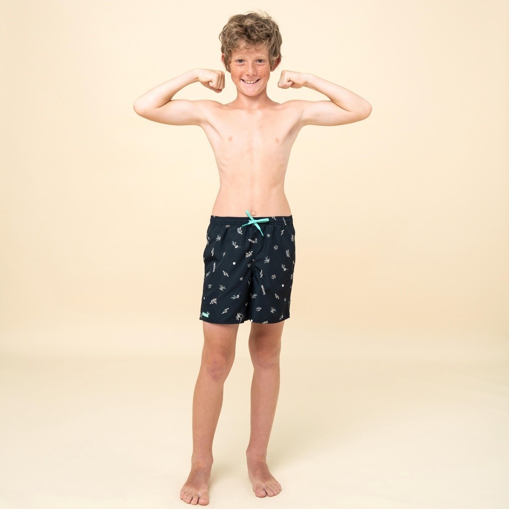 Ảnh Quần short lướt sóng 100 cho bé trai đen DECATHLON olaian mã 8670244 2