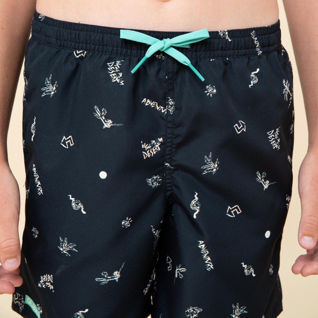 Ảnh Quần short lướt sóng 100 cho bé trai đen DECATHLON olaian mã 8670244 3