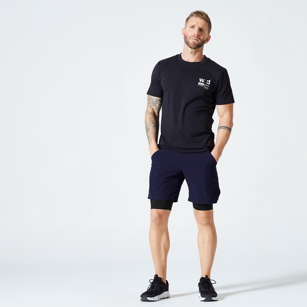 Ảnh Quần short tập fitness 2 trong 1 500 cho nam DECATHLON DOMYOS mã 8785363 2