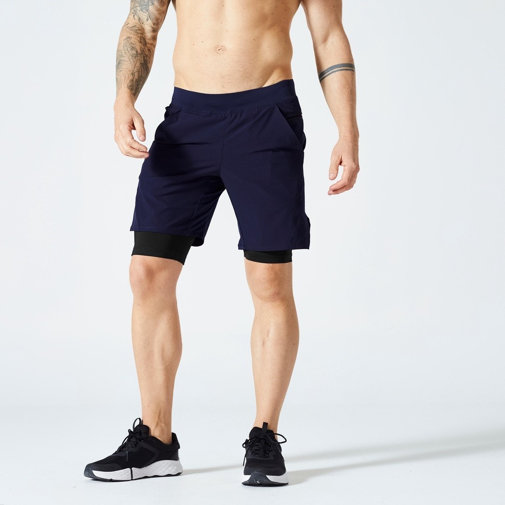 Ảnh Quần short tập fitness 2 trong 1 500 cho nam DECATHLON DOMYOS mã 8785363 1