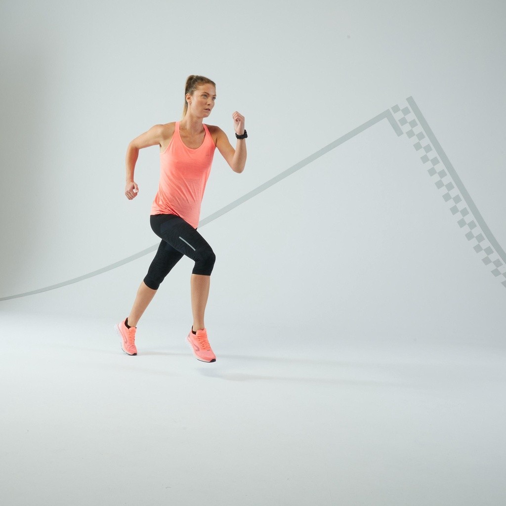 Ảnh Quần lửng chạy bộ không đường may DECATHLON cho nữ đen mã 8771091 2