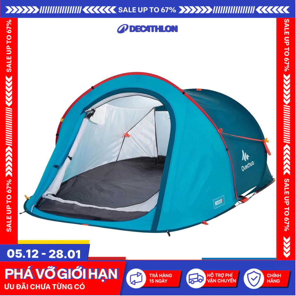Ảnh Lều cắm trại 2 Seconds cho 2 người xanh dương DECATHLON QUECHUA mã 8492461 1