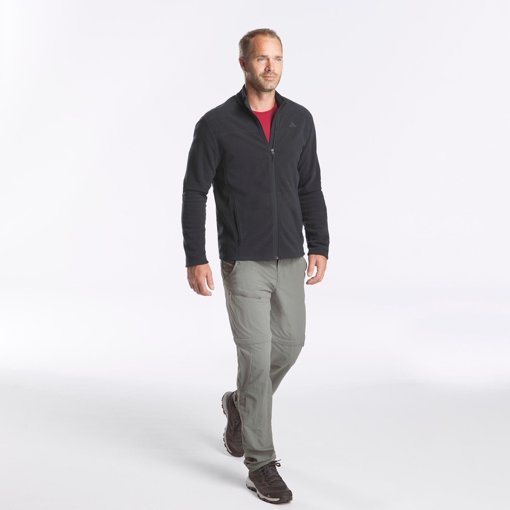 Ảnh Áo khoác nỉ hiking giữ ấm mh120 cho nam đen DECATHLON quechua mã 8606098 4
