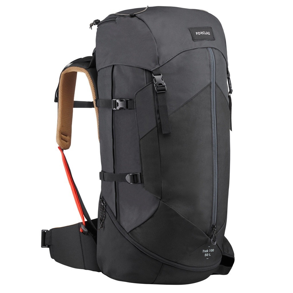 Ảnh Balo trekking 50l trek 100 easyfit cho nam đen DECATHLON forclaz mã 8559690 1