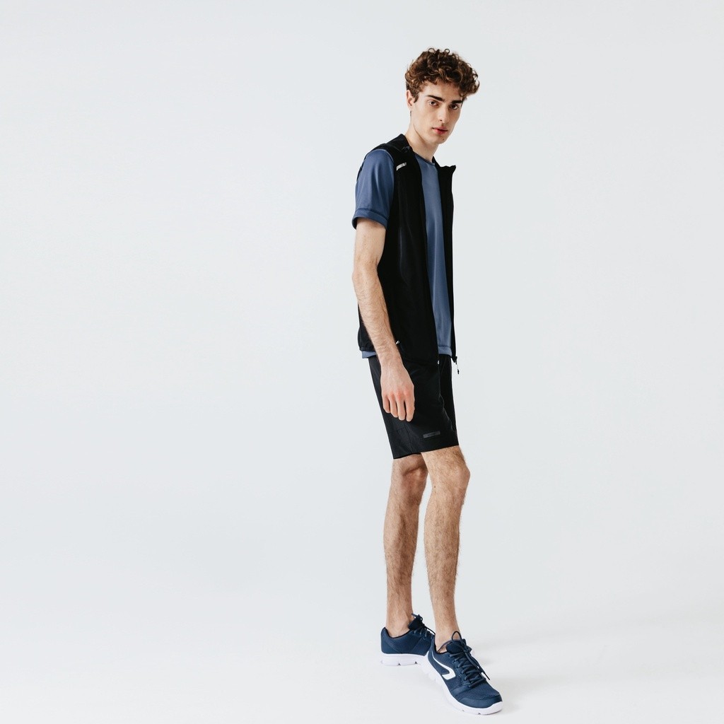 Ảnh Áo khoác chạy bộ không tay run wind h cho nam đen DECATHLON kalenji mã 8487907 3
