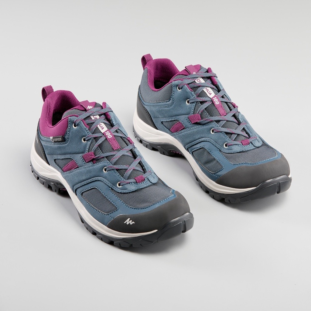 Ảnh Giày leo núi chống thấm mh100 cho nữ xanh dương mận chín DECATHLON quechua mã 8595670 4