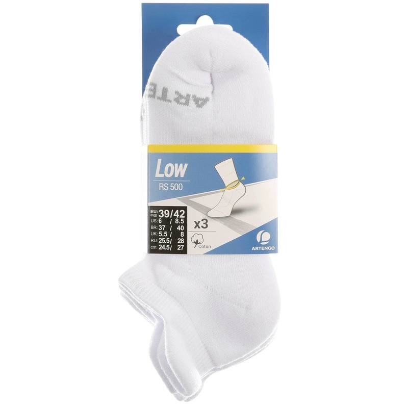 Ảnh Tất vớ thể thao cổ thấp rs 500 trắng gói 3 đôi DECATHLON artengo mã 8380065 1