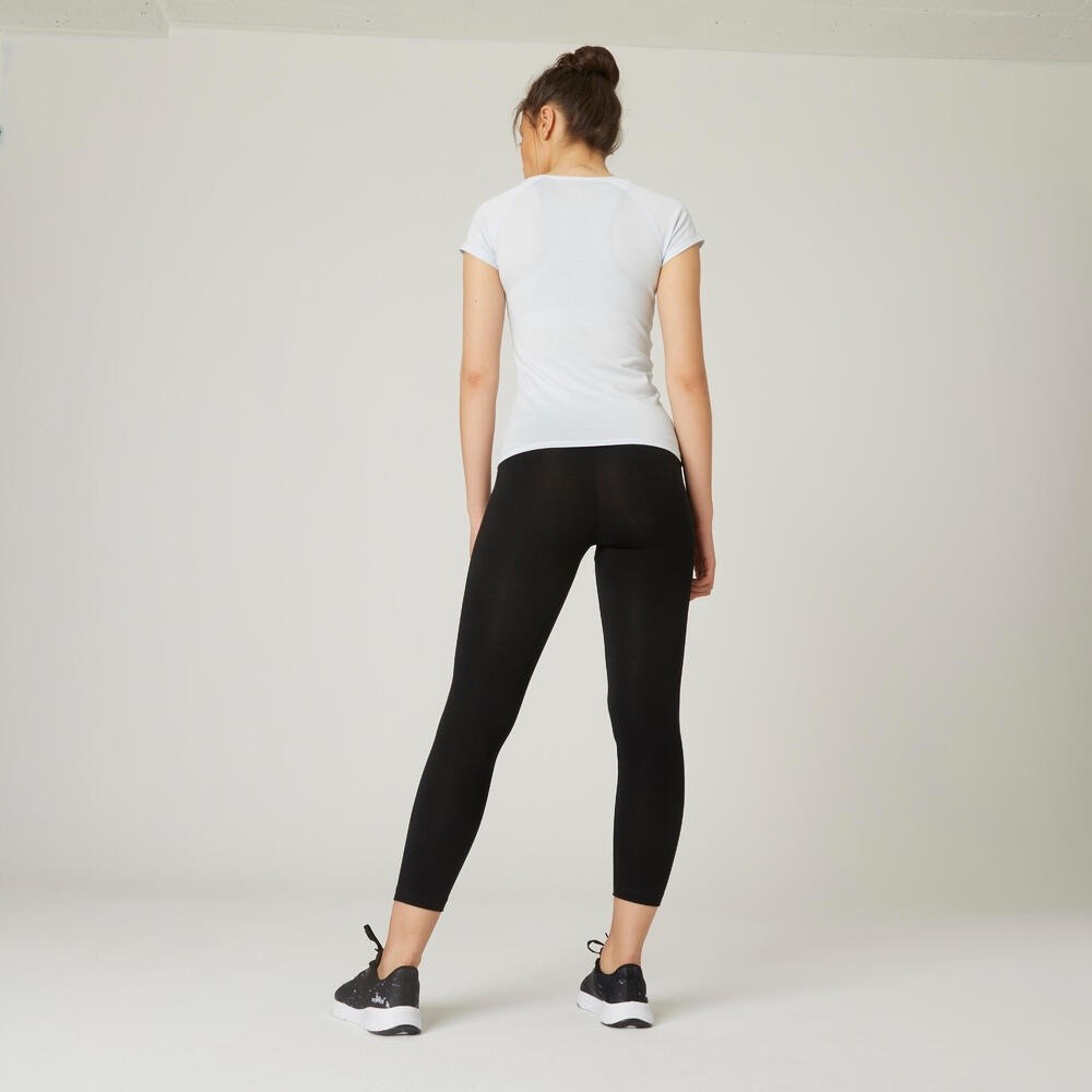 Ảnh Quần legging ôm sát 7 8 cho nữ fit+ 500 đen DECATHLON nyamba mã 8511798 2