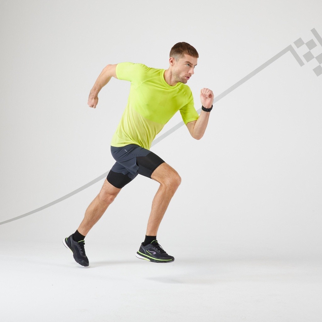 Ảnh Quần short bó chạy bộ 2 trong 1 kiprun cho nam đen DECATHLON kiprun mã 8588352 2